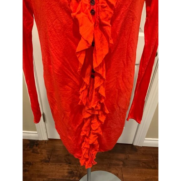 We The Free Orange "Love Star Tee" Ruffle Front Shirt, Size XS, NWT! - Picture 3 of 7